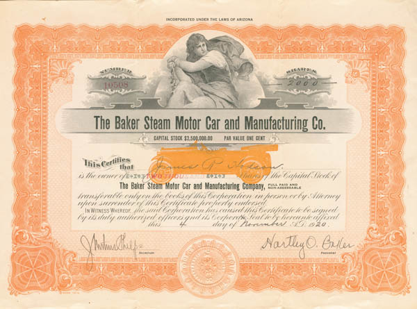 Baker Steam Motor Car and Manufacturing Co.